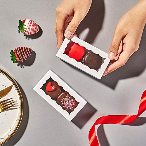 JCXPACK 12PCS 4.17 x 2.16 x 1.37 Inches Premium White Macaron Boxes for 2, Macaron Containers, Macaron Packaging for Wedding, Party, Thank You Favors - Image 4