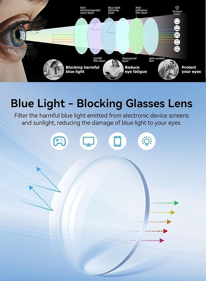 CIKJUK Oval Blue Light Glasses Lightweight Reading Gaming Computer Glasses for Men and Women Anti Radiation Blue Light Blocking Eye Glasses Round Eyeglasses UV Protection Eyeglass Trend Eyewear Black - Image 2
