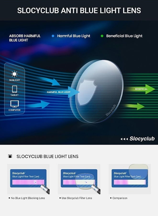 CIKJUK Oval Blue Light Glasses Lightweight Reading Gaming Computer Glasses for Men and Women Anti Radiation Blue Light Blocking Eye Glasses Round Eyeglasses UV Protection Eyeglass Trend Eyewear Black - Image 3