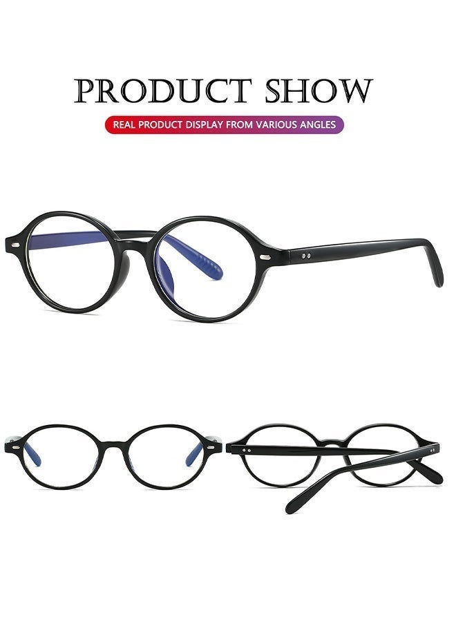 CIKJUK Oval Blue Light Glasses Lightweight Reading Gaming Computer Glasses for Men and Women Anti Radiation Blue Light Blocking Eye Glasses Round Eyeglasses UV Protection Eyeglass Trend Eyewear Black - Image 5