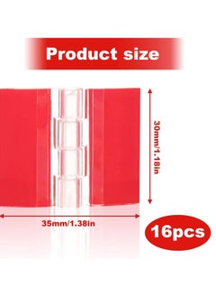 Beauenty 16 Pcs Acrylic Hinges,Self Adhesive Clear Hinges,Transparent Plastic Hinges,Continuous Piano Hinge Folding Hinge Tools for Cabinet,Drawer, DIY Transparent Box,Display Stand etc(30x35 mm).  - Image 2