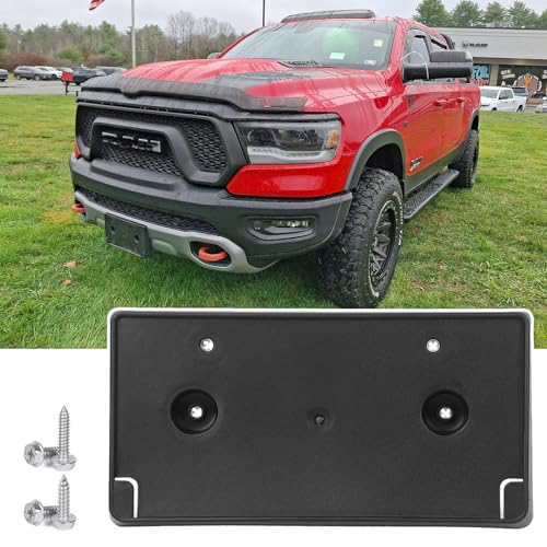 Wocch Front License Plate Frame for Dodge Ram 1500 DT Rebel & TRX ONLY 2019-2024 Front Bumper License Tag Plate Holder Mounting Bracket Replace # 68274219AD (NOT FIT for DS/Classic and Other DT Bumper) - Image 1