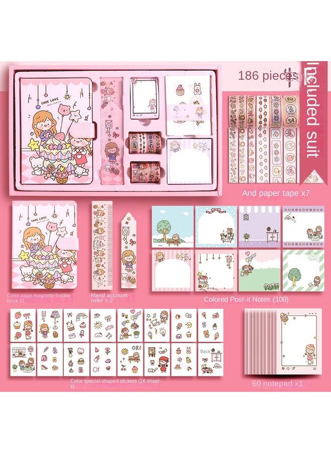 Bluejw Children And Girls Hand Account Book Suit Gift Box Cute Girl Hand Account Sticker Material Gift Bag Full Set Of Handmade Free Shipping  - Image 5