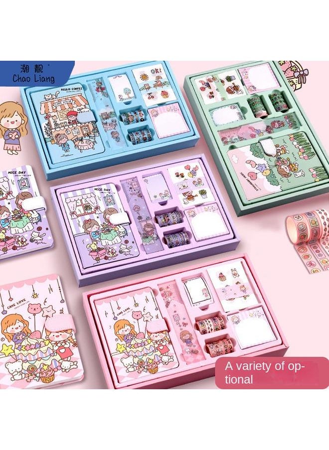 Bluejw Children And Girls Hand Account Book Suit Gift Box Cute Girl Hand Account Sticker Material Gift Bag Full Set Of Handmade Free Shipping  - Image 3