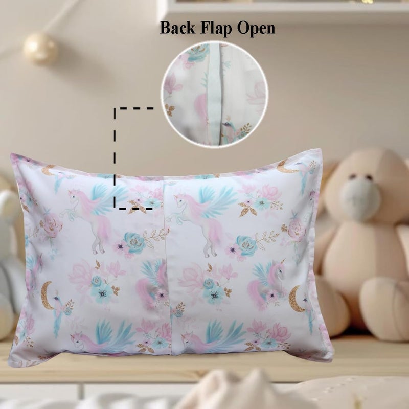 THE POMI Pillow Cover for Kids - Soft Cartoon Pillow Cover for Toddlers Infants & Small Kids Cute Pillow for Boys & Girls (Set of 2 (No Filler), Unicorn) - Image 3