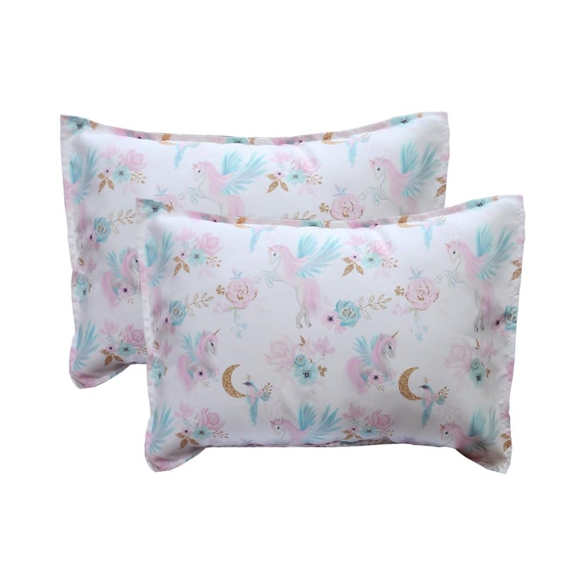 THE POMI Pillow Cover for Kids - Soft Cartoon Pillow Cover for Toddlers Infants & Small Kids Cute Pillow for Boys & Girls (Set of 2 (No Filler), Unicorn) - Image 1