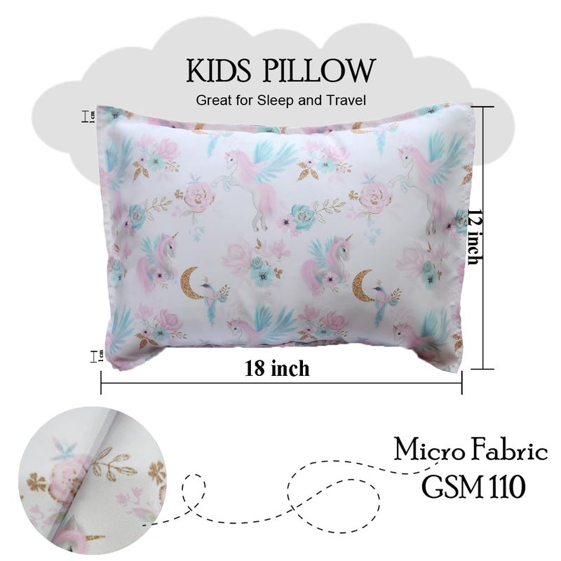 THE POMI Pillow Cover for Kids - Soft Cartoon Pillow Cover for Toddlers Infants & Small Kids Cute Pillow for Boys & Girls (Set of 2 (No Filler), Unicorn) - Image 4