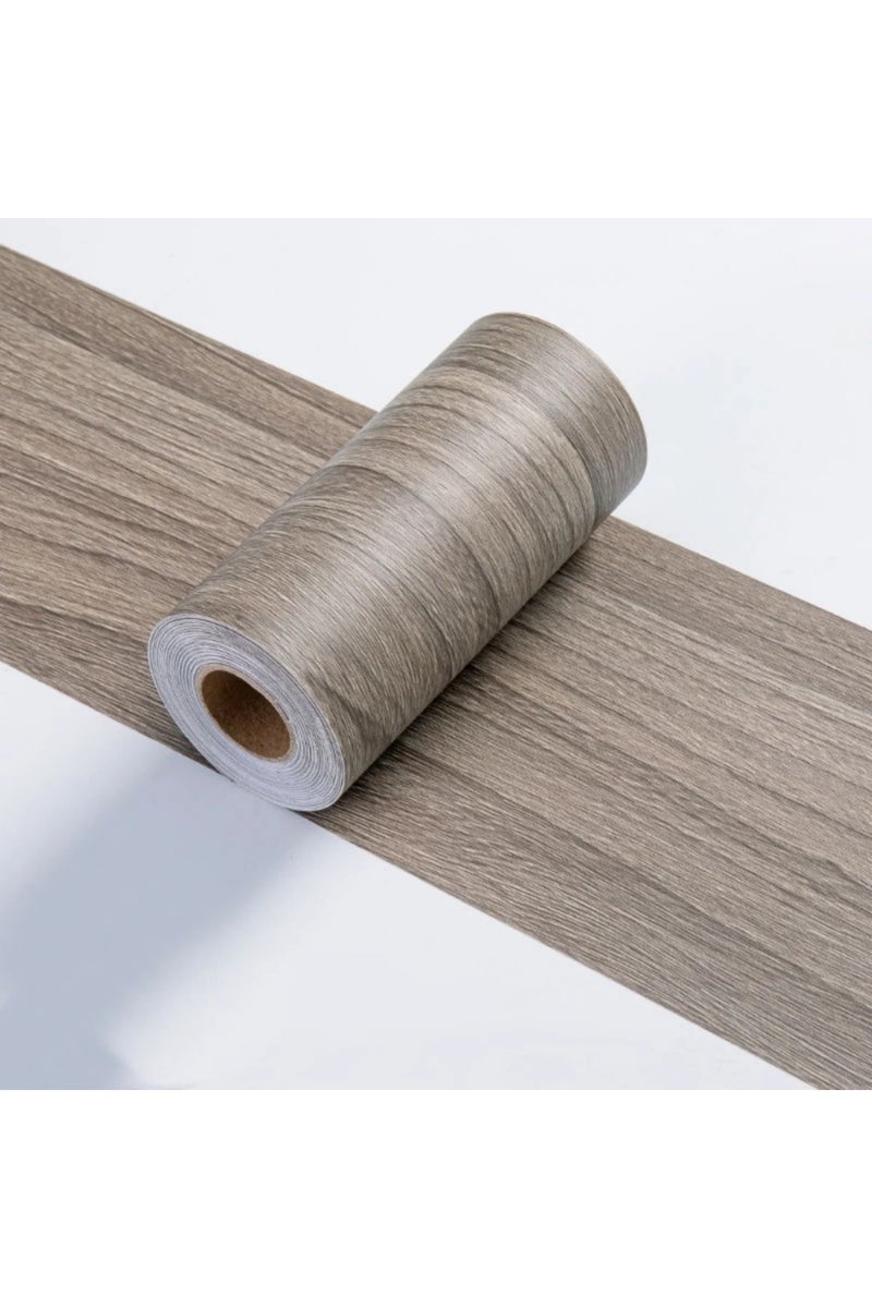 شريط لاصق ذاتي للجدران بلون الجوز الفاتح، قطعة واحدة بطول 5 أمتار، مقاوم للماء، يُستخدم كحافة جدارية أو ورق جدران.