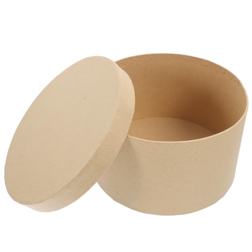OUNONA Kraft Round Storage Box 6.5X6.5X6.5 Inches with Lid Multi-Functional Baking Storage Box for Cookies Candies Cakes Sweet Packaging and Perfume Wrapping - Image 1
