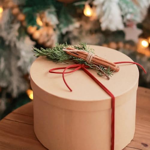 OUNONA Kraft Round Storage Box 6.5X6.5X6.5 Inches with Lid Multi-Functional Baking Storage Box for Cookies Candies Cakes Sweet Packaging and Perfume Wrapping - Image 4