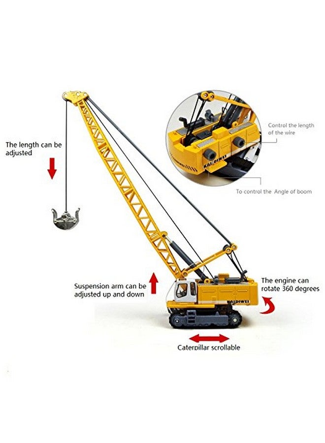 Tipmant Children Alloy Diecast Car Model Toy Excavator Truck Digging Cable Engineering Vehicle Tower Crane Collection Gift For Kids Scale: 1:87 - Image 3