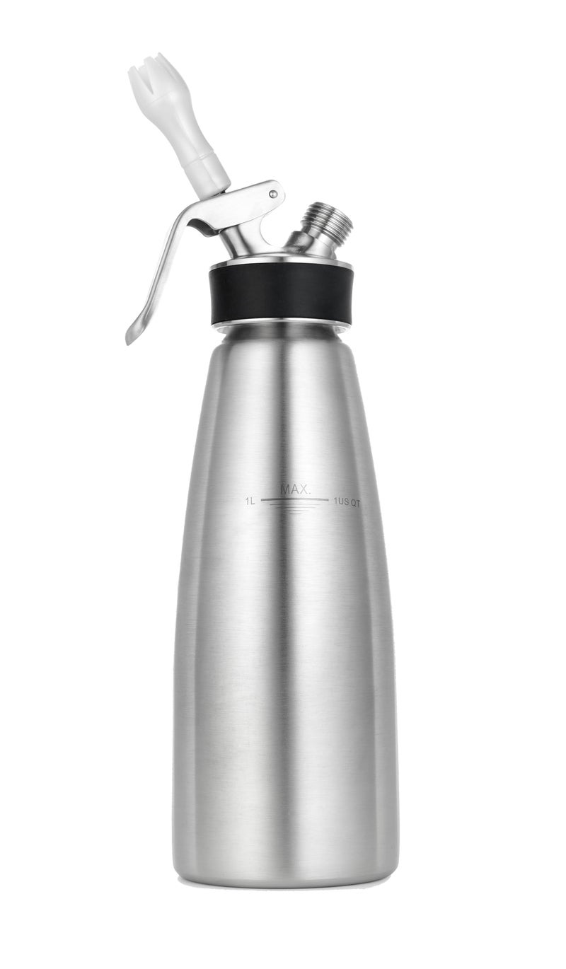 iSi North America iSi Cream Profi Whip (1 Quart) - Stainless Steel Professional Whipped Cream Dispenser, Yields 4-5x Volume for Cold Preparations, Dishwasher Safe, Essential Kitchen Gadgets for Coffee & Dessert - Image 1