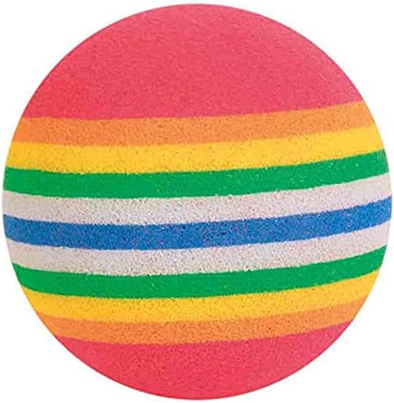 Trixie Rainbow Foam Balls Cat Toy - 4 Pack - Image 1