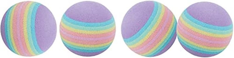 Trixie Rainbow Foam Balls Cat Toy - 4 Pack - Image 2
