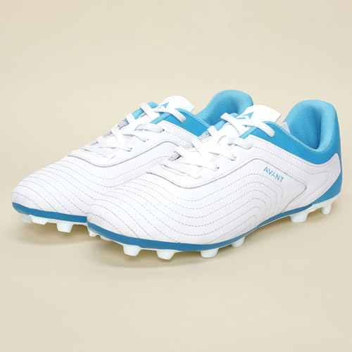 AVANT Men's TurboKick Football Shoes - Cushioned Insoles, Anti Skid Shoes with Studds, Outdoor Lightweight Football Boots Ideal for Hard, Ground Surfaces (AVMSH174CL01UK7_UK7_White) - Image 5