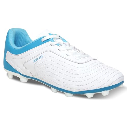 AVANT Men's TurboKick Football Shoes - Cushioned Insoles, Anti Skid Shoes with Studds, Outdoor Lightweight Football Boots Ideal for Hard, Ground Surfaces (AVMSH174CL01UK7_UK7_White) - Image 1