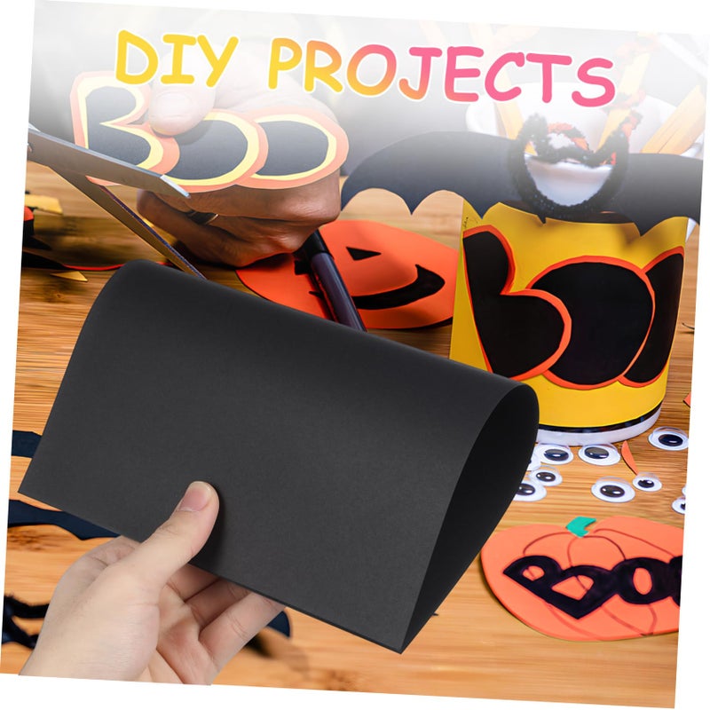 25 ورقة من الورق المقوى الأسود عالي الوزن لسكرابوكينغ والطباعة والحرف اليدوية والأعمال DIY - Image 4