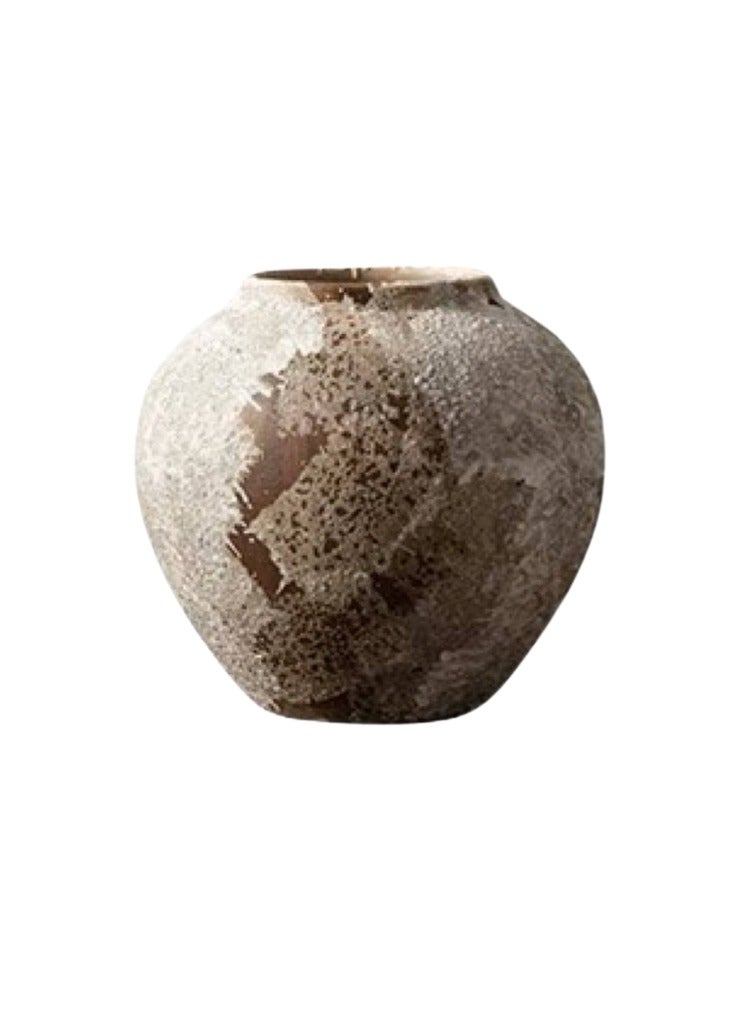 Bamboo Decor |  Ceramic Vase _ Minimalist Design _Japanese  Style ceramic embossed Rustic pattern  suitable for Dried Plants _ Boho Décor For Dining-Console-Accent Table color(Classic A Retro 22 CM) - Image 1