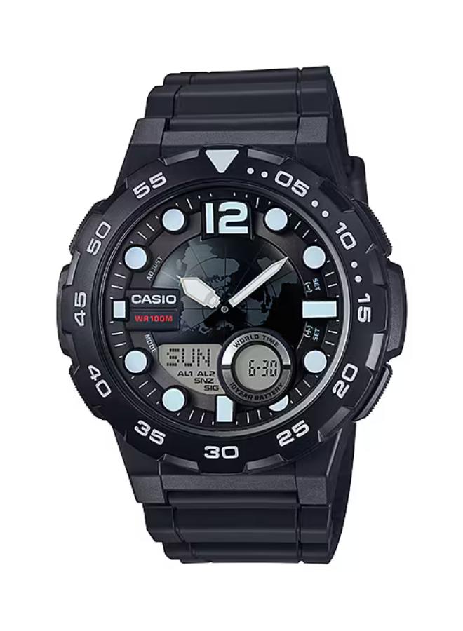 CASIO Men's Resin Analog-Digital Watch AEQ-100W-1AVDF - 47.7 mm