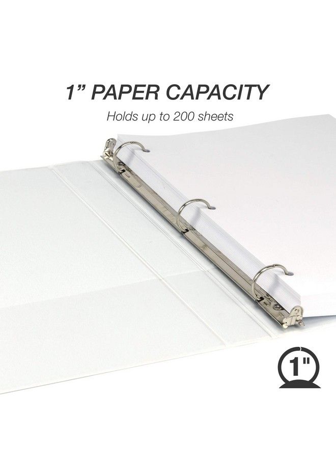 Samsill Durable 1 Inch Binder Made In The Usa Round Ring Customizable Clear View Binder White 8 Pack (S88437) - Image 5