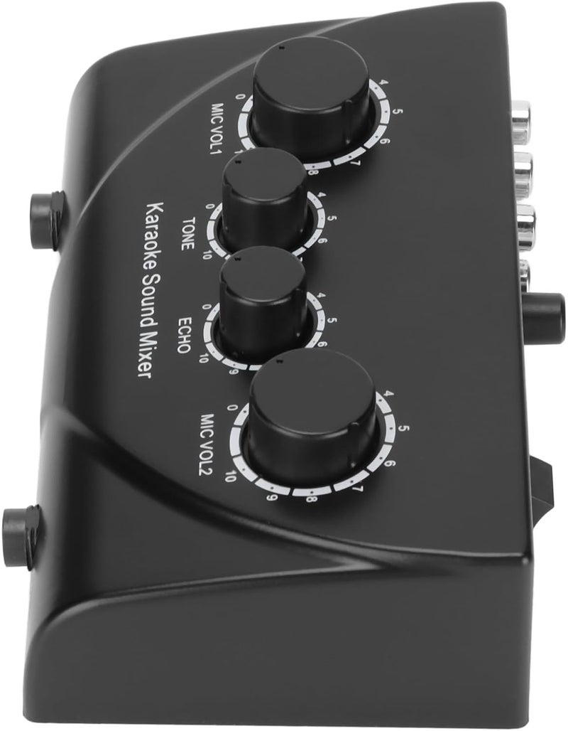 SUNGOOYUE Karaoke Mixer, Portable Digital Line Mixer with Dual Mic Input and Reverb, for DJ Music Stage KTV Room Home Theater System - Image 2