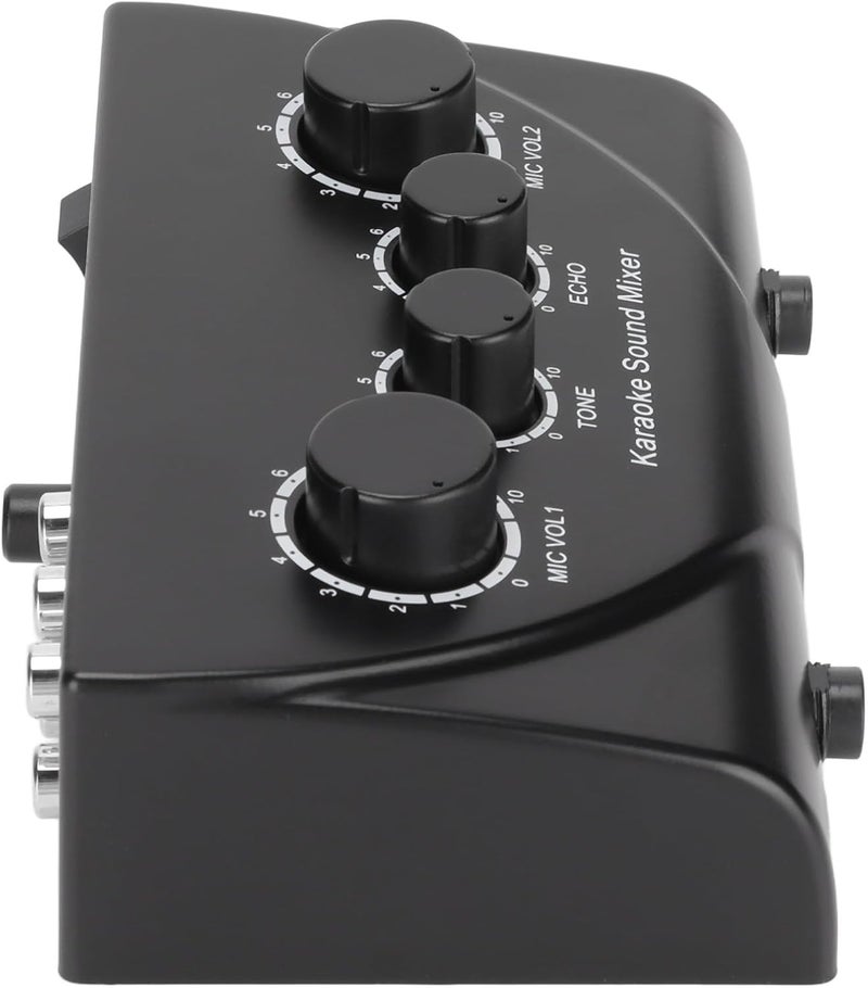 SUNGOOYUE Karaoke Mixer, Portable Digital Line Mixer with Dual Mic Input and Reverb, for DJ Music Stage KTV Room Home Theater System - Image 5