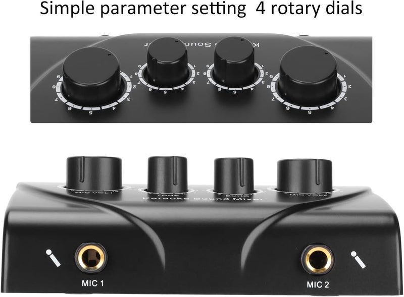 SUNGOOYUE Karaoke Mixer, Portable Digital Line Mixer with Dual Mic Input and Reverb, for DJ Music Stage KTV Room Home Theater System - Image 3