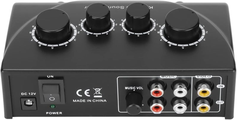 SUNGOOYUE Karaoke Mixer, Portable Digital Line Mixer with Dual Mic Input and Reverb, for DJ Music Stage KTV Room Home Theater System - Image 1