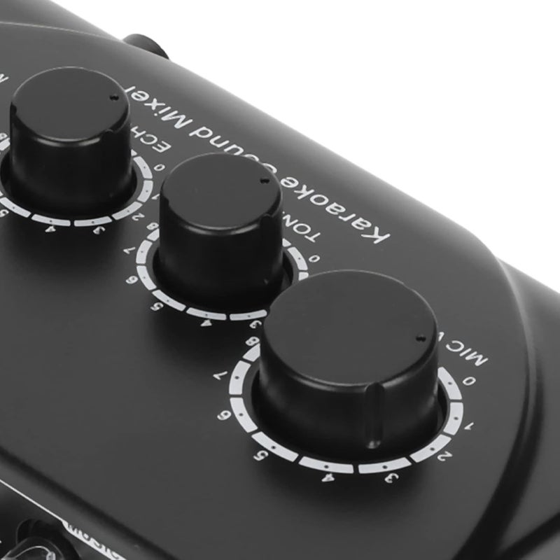 SUNGOOYUE Karaoke Mixer, Portable Digital Line Mixer with Dual Mic Input and Reverb, for DJ Music Stage KTV Room Home Theater System - Image 4
