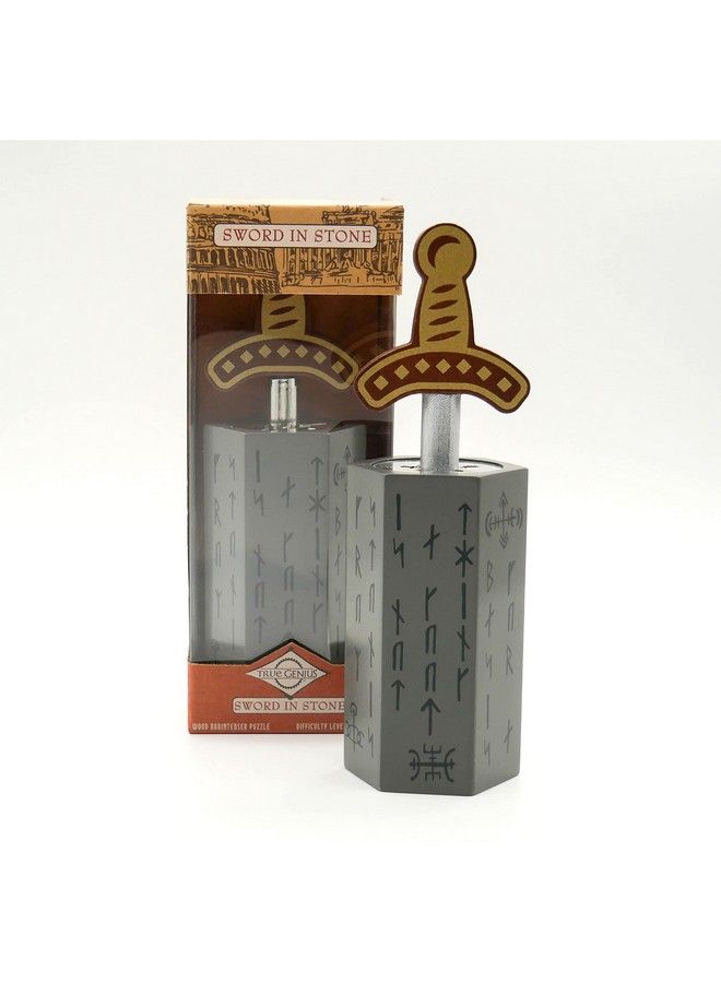 Project Genius True Genius Sword And Stone Brainteaser Puzzle Wooden Puzzle Assembly Puzzle Disassembly Puzzle Brain Teaser 3D Puzzle - Image 3