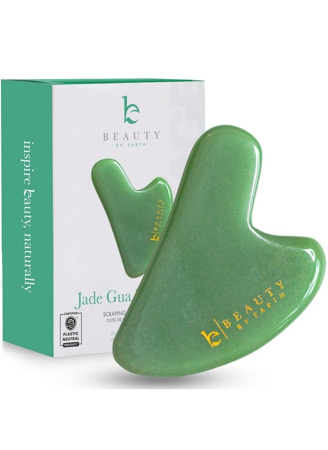 Beauty by Earth - Jade Gua Sha Stone Face Sculpting Tool Guasha Tool For Face Gua Sha Facial Tools For Face Massage Jaw Massager & Face Sculptor Gua Sha Tools Face Tools Facial Massage Tools Face Stone Gua Sha - Image 1