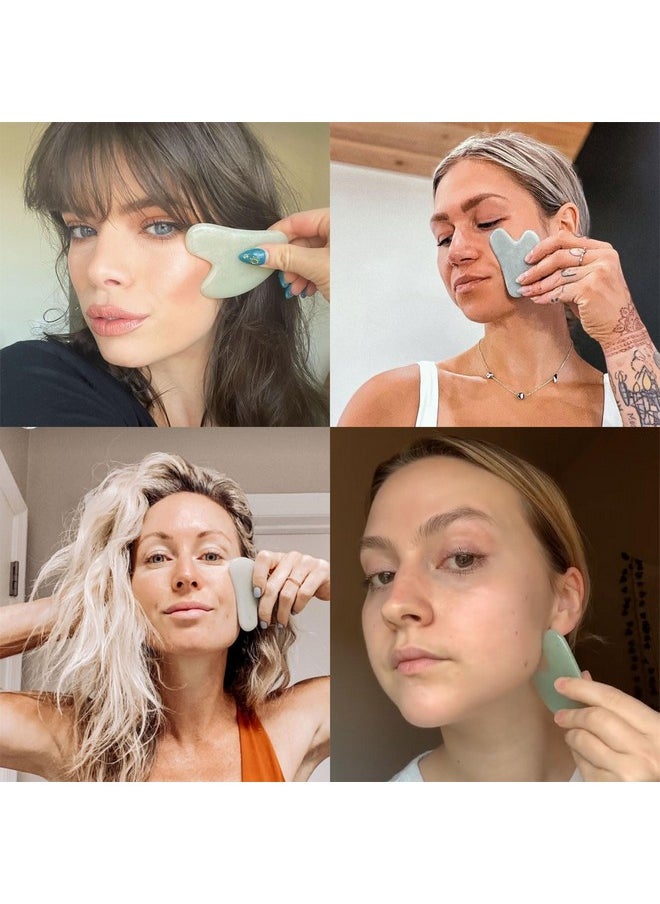 Beauty by Earth - Jade Gua Sha Stone Face Sculpting Tool Guasha Tool For Face Gua Sha Facial Tools For Face Massage Jaw Massager & Face Sculptor Gua Sha Tools Face Tools Facial Massage Tools Face Stone Gua Sha - Image 1