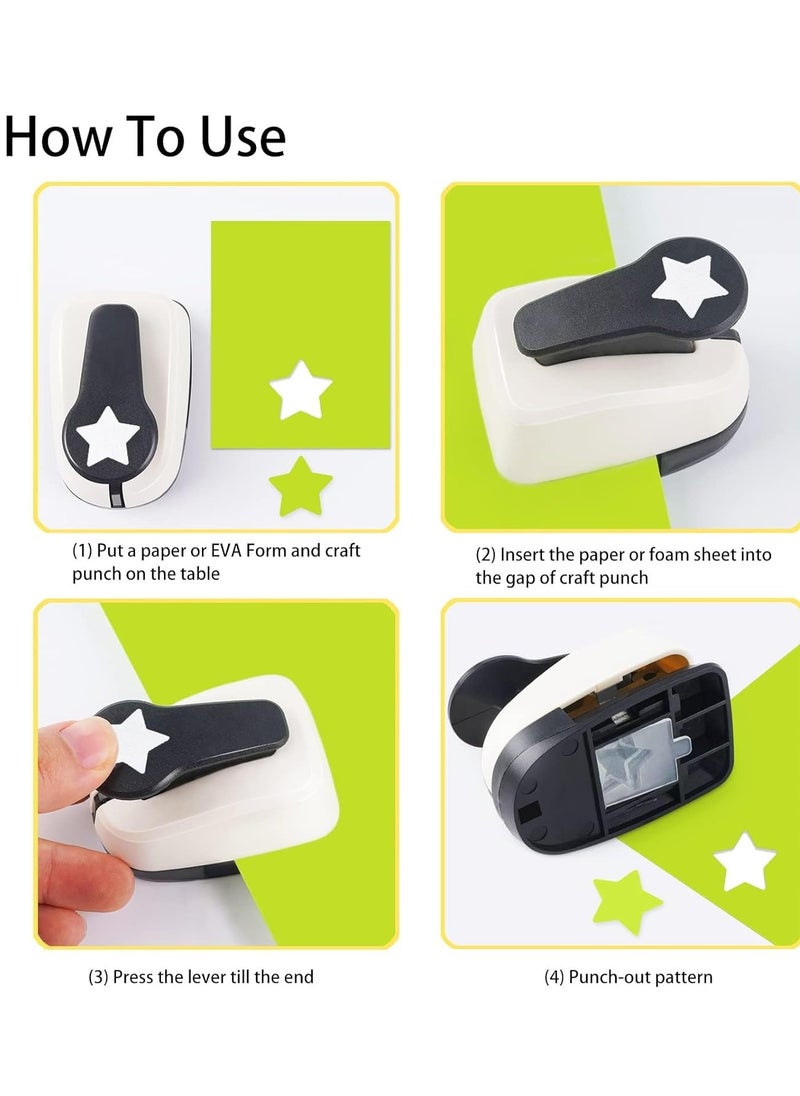 Generic - Star Hole Punch for Paper Crafts - 1 inch, 5/8 inch, 3/8 inch Star Shapes, Perfect for Scrapbooking & DIY Projects - Image 1