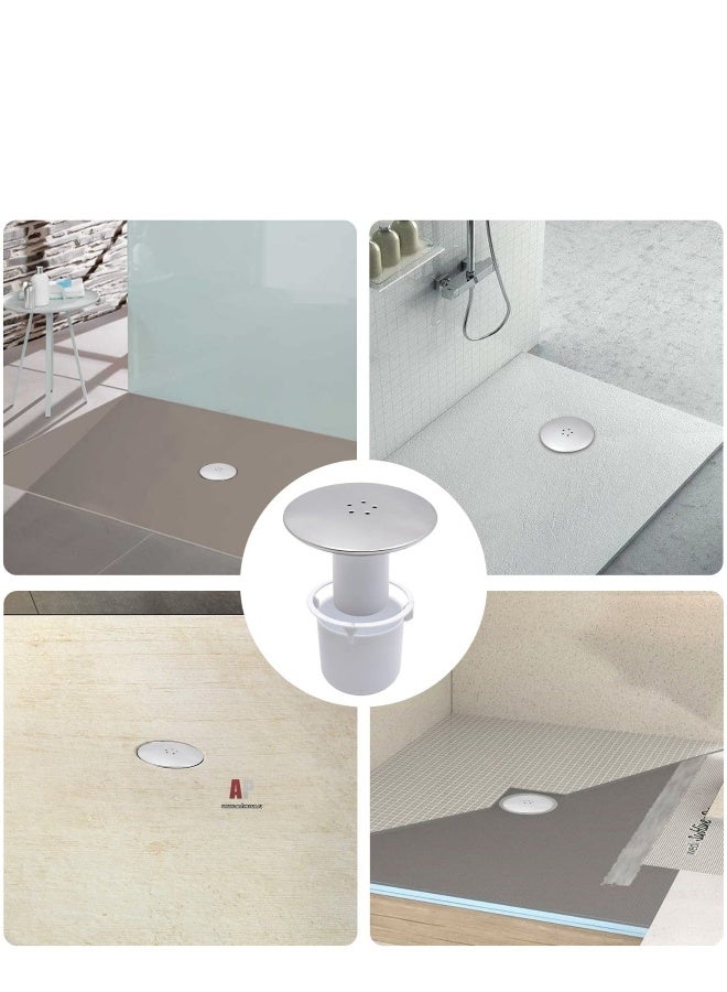 Shower Waste Drain Cover Replacement - 115mm Chrome Finish Cap Tube Sediment Cup for 90mm Tray Hole, Shower Plug Hole Cover, Removable Shower Trap Cover Fast Flow, Top Fitting Cap Parts - Image 2