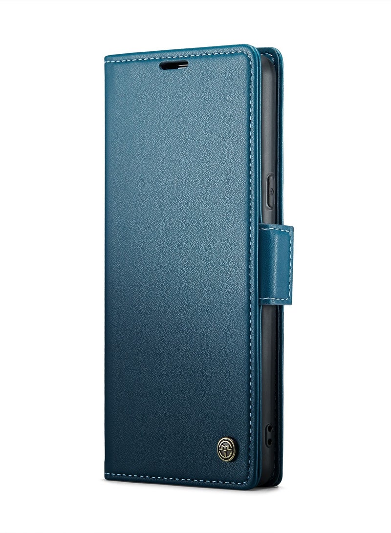 CaseMe Flip Wallet Case For Google Pixel 8, [RFID Blocking] PU Leather Wallet Flip Folio Case with Card Holder Kickstand Shockproof Phone Cover (Blue) - Image 3