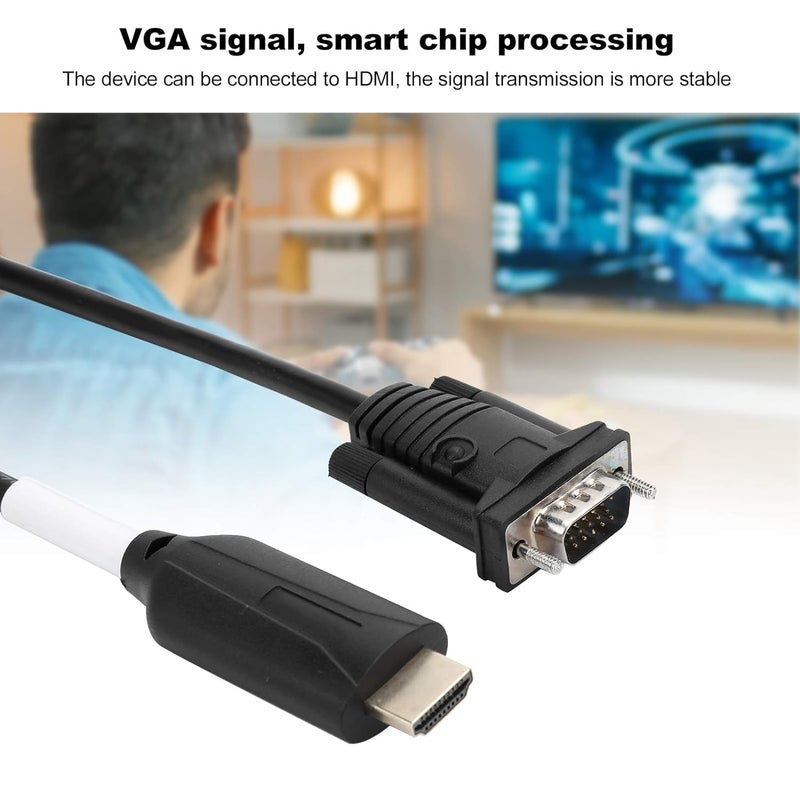 محول VGA إلى HDMI بدعم الصوت 1080P، سهل الاستخدام للشاشات الشخصية - Image 4