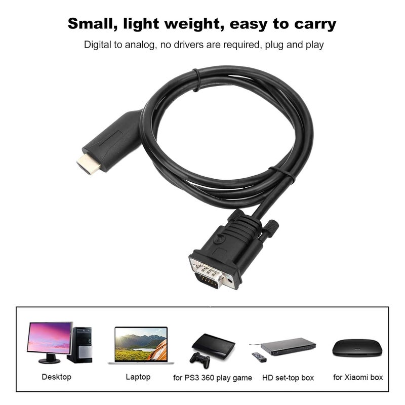 محول VGA إلى HDMI بدعم الصوت 1080P، سهل الاستخدام للشاشات الشخصية - Image 5