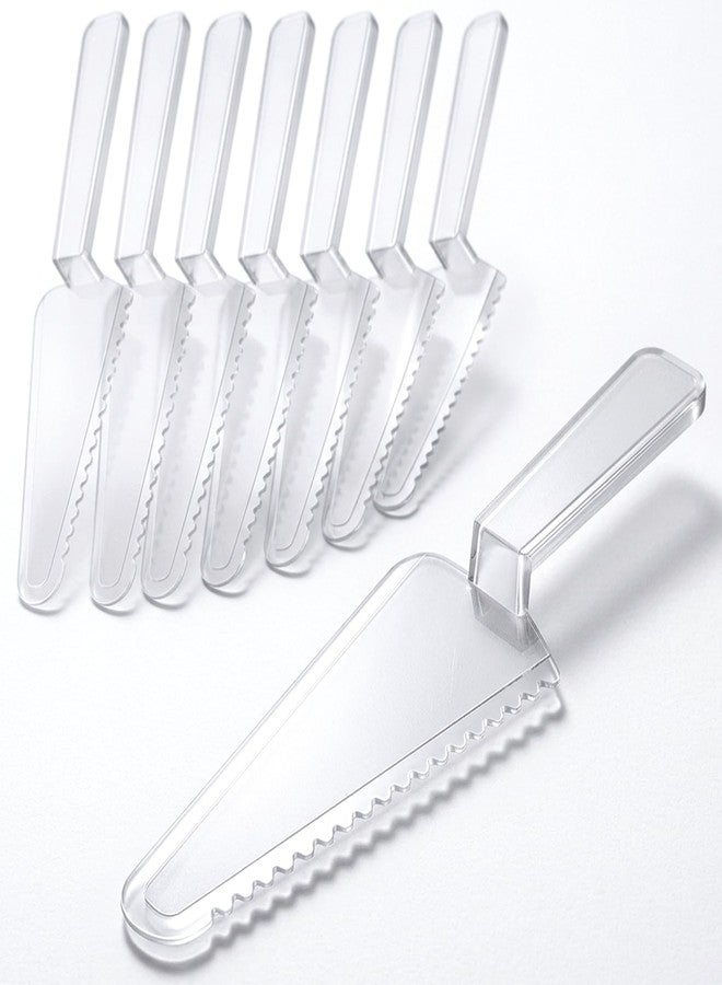 Yaure Joy 6 Pcs Disposable Plastic Cake Cutter Cake Pie Server Cutter Slicer Pizza Pastry Slicer for Kitchen Wedding Buffet - Image 1