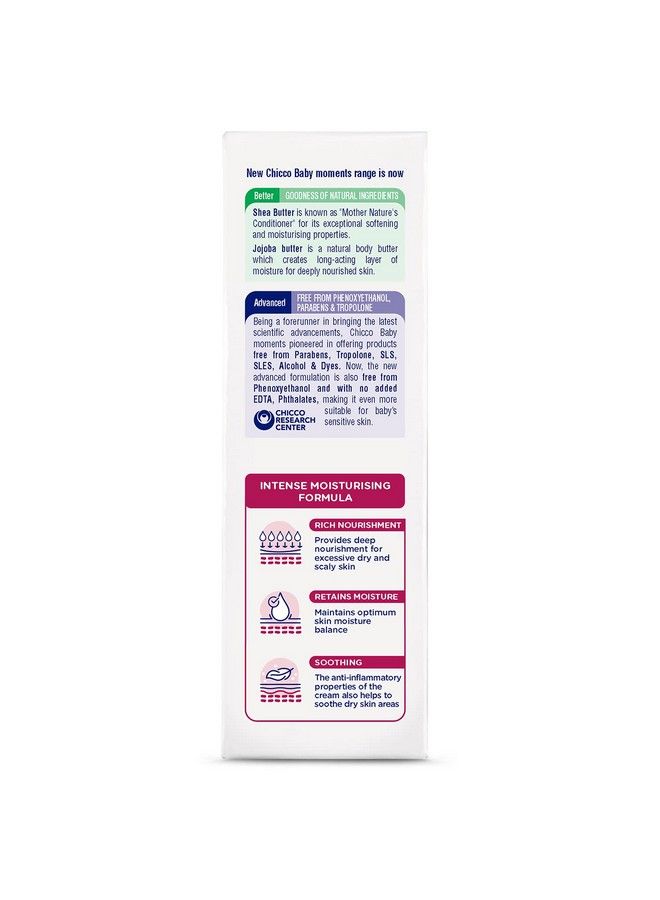 Chicco Baby Moments Rich Cream New Advanced Formula With Natural Ingredients For Extra Rich Moisturization Suitable For Preventing Dryness No Phenoxyethanol And Parabens (100G) - Image 3