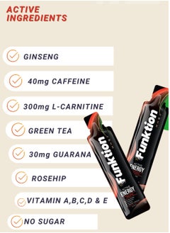 Funktion Active Energy Gel with, Ginseng, L-Carnitine, Guarana, Green Tea, Rosehip, Supports Immunity, Productivity, All Day Energy  and Mental Focus, No Sugar  - Image 3