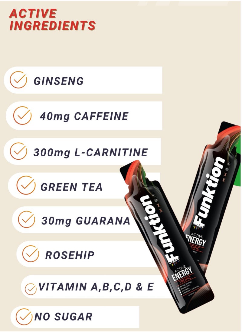 Funktion Active Energy Gel with, Ginseng, L-Carnitine, Guarana, Green Tea, Rosehip, Supports Immunity, Productivity, All Day Energy  and Mental Focus, No Sugar  - Image 3