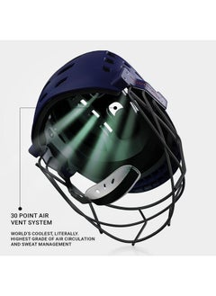 Moonwalkr Mind 2.0 Cricket Helmet Head Guard For (62-65) Cm Head Size Protective Gear Kids Helmet With 30 Air Vents & Endure Impacts Up To 160 Kmph Batting Helmet & Helmet For Cricket (X-Large, Blue)  - Image 4