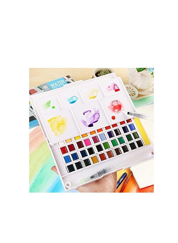 SUPERIOR 18 SOLID WATERCOLOR PAINTING SET WITH PAINTBRUSH - No:XP-018 - Image 2
