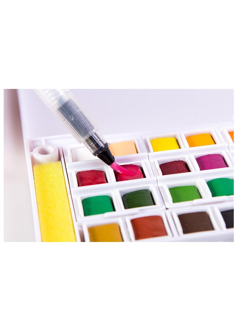 SUPERIOR 18 SOLID WATERCOLOR PAINTING SET WITH PAINTBRUSH - No:XP-018 - Image 3