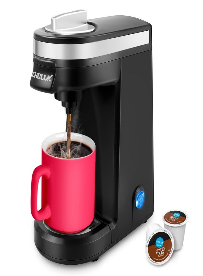 CHULUX Single Serve Coffee Maker for K Capsule, Mini Single One Cup Coffee Machine, Perfect for Small Space, Black - Image 1