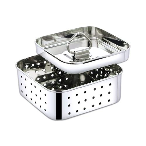 AaraVibe® Paneer Maker Steel | Paneer Maker | Paneer Maker Mould Press – 600ml (Large) Stainless Steel Square Press for Homemade Paneer, Tofu & Sprouts | 1 Year Warranty & Free Paneer Recipe eBook - Image 4