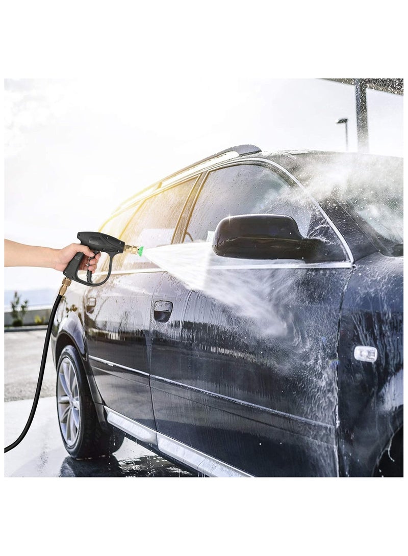 High Pressure Washer Gun, 4350 PSI Short Pressure Washer Handle with 5 Pressure Washer Nozzle, Power Pressure Washer Wand, M22-14 Fitting Car Pressure Washer Kit - Image 2