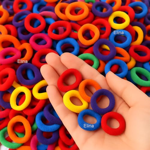 Elina 100 Pcs Baby Hair Ties for Girls and Kids Soft Premium Cotton Mini Elastic Rubber Bands Stretchable Non-Slip Small Ponytail Holder Tiny (Dark Color) (Pack of 100) - Image 3