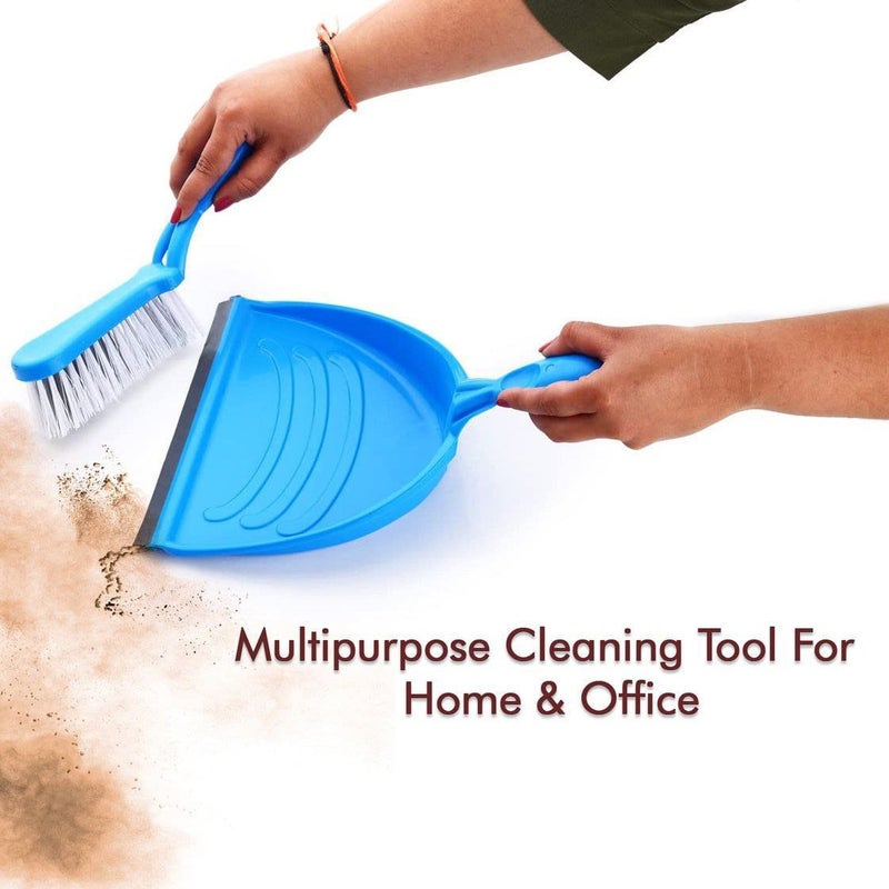 SHOPOBOX Dustpan Set with Brush Dust Collector Pan Supadi Broom with Dust Pan Unbreakable Virgin Plastic Brush Set with Dustpan with Long Handle Multipurpose Cleaning Tool for Home Office 2 - Image 4