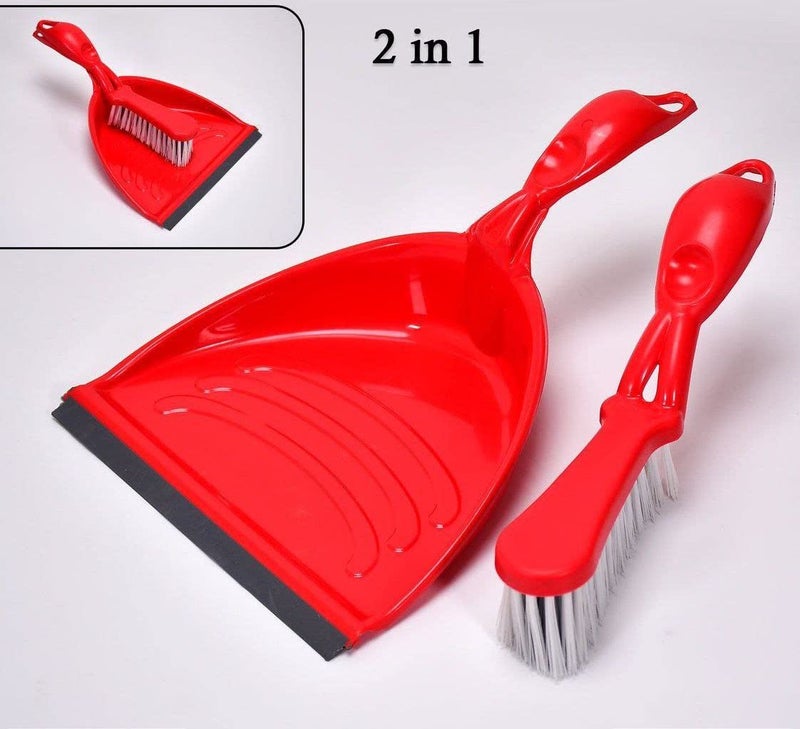 SHOPOBOX Dustpan Set with Brush Dust Collector Pan Supadi Broom with Dust Pan Unbreakable Virgin Plastic Brush Set with Dustpan with Long Handle Multipurpose Cleaning Tool for Home Office 2 - Image 5